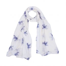 Long Voile Scarf Shawl Running Horse Print New Design. Great Gift.